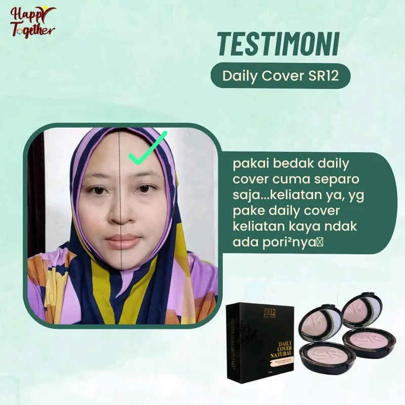 (FREE GIFT) TERLARISS BEDAK PADAT  DAILY COVER BEIGE SR12 Tahan Lama Tahan Lama Kontrol Minyak High Coverage Hidrasi Soft Focus Tahan Lama Bedak waterproof Tahan Lama Anti Air Glowing Medium Coverage High Coverage Tahan Lama Hidrasi Soft Focus 6