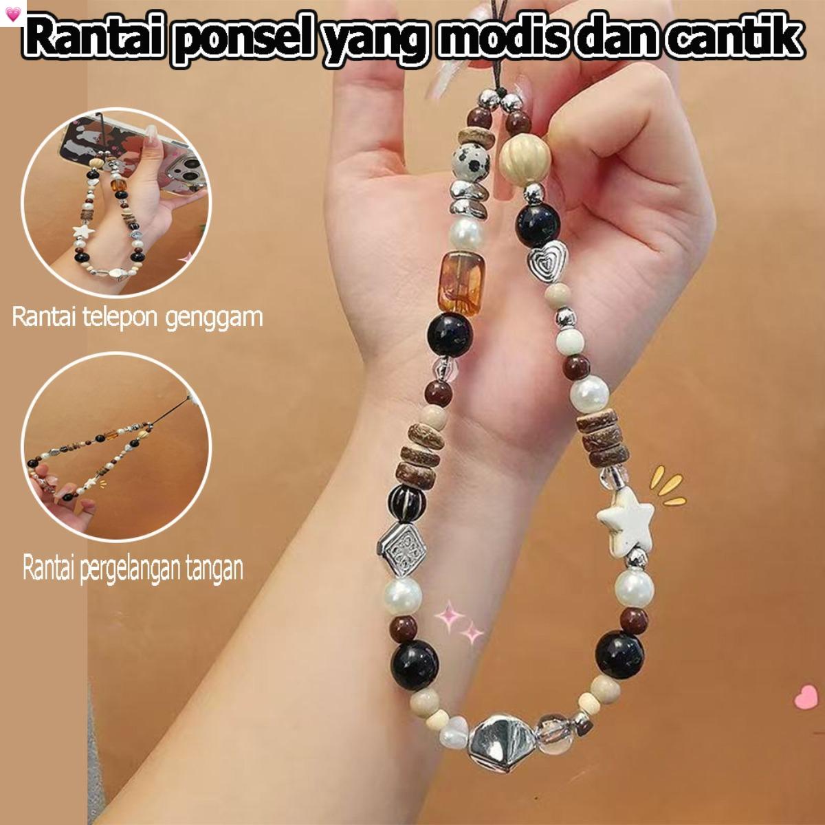 Tali Ponsel Aesthetic Manik-Manik, Lanyard Gaya Hottie, Tali Ponsel Premium Imut, Aksesori Ponsel Stylish, Rantai Ponsel Trendy, Tali Fashionable untuk Ponsel