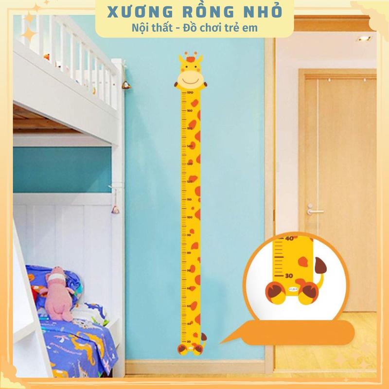 Decal dán tường thước đo chiều cao trẻ em bé hình con vật - lalala baby - Xương Rồng Nhỏ