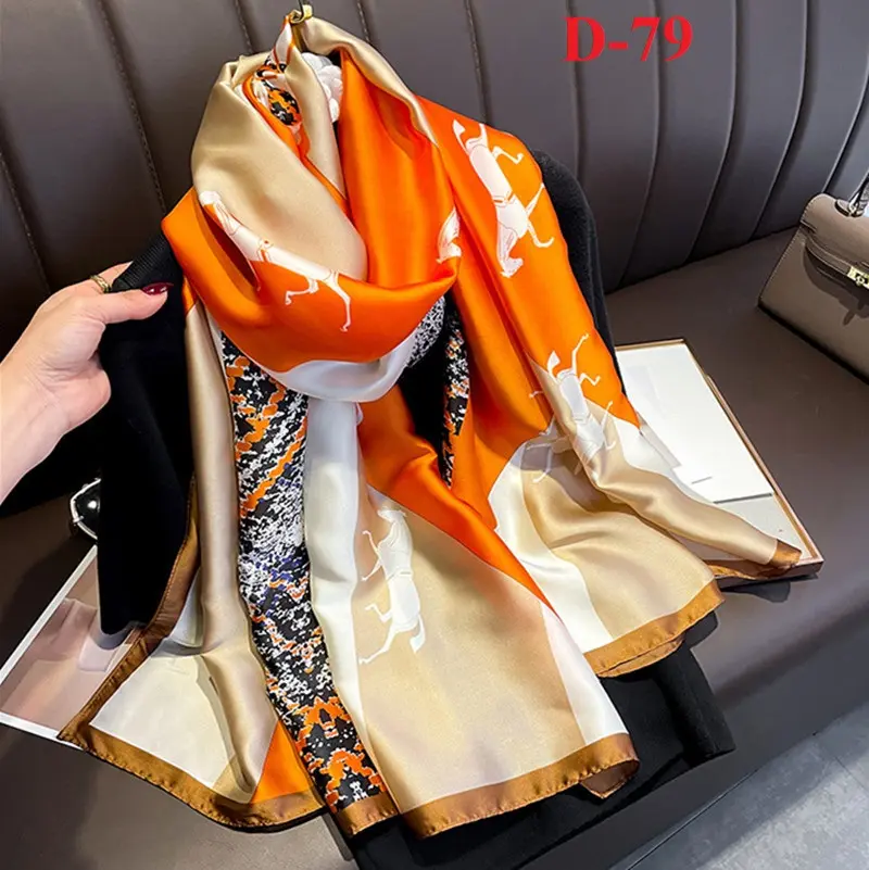Khăn lụa dài 180x90cm- khăn choàng dài cao cấp họa tiết thanh lịch trang nhã Quàng Cổ Choàng Cổ