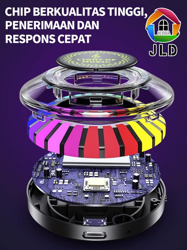 Lampu Musik Aromaterapi Mobil App Control Car Music Rhythm Lamp RGB LED Strip Kontrol Suara Irama Suara Suasana Cahaya 7