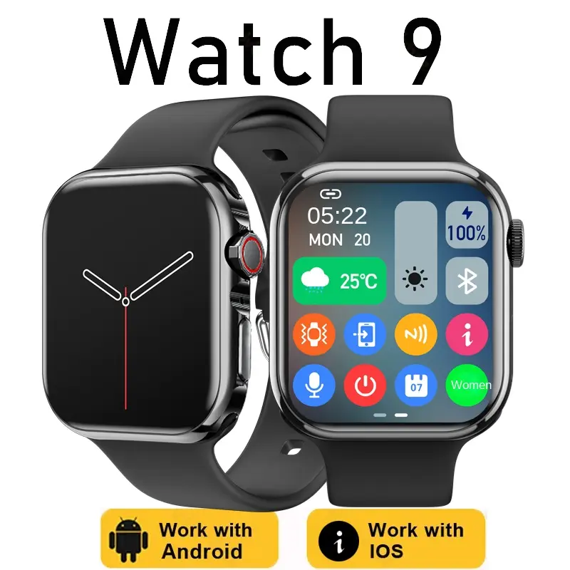 Đồng hồ thông minh PK IW9, đồng hồ thông minh 9 Bluetooth , cuộc gọi, sạc không dây, trò chơi, theo dõi thể dục, máy tính, series 9, dành cho IOS Andriod 0