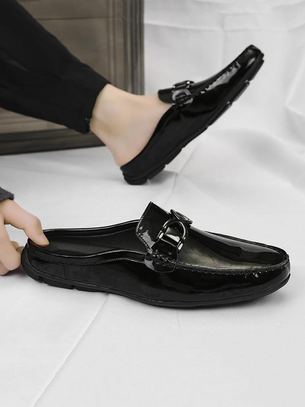 Men's Casual Solid Color Slip on Driving Shoes, Fashionable Breathable Comfortable Sports Slide, Male All-match Round Toe Shoes for Daily Wear, Boy 7