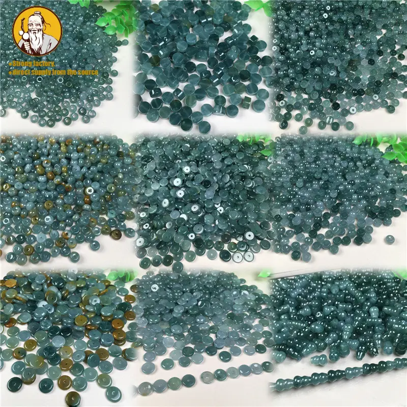 xanh biển nước đá, vật liệu nguy hiểm, hạt ngọc bích, bàn tính gẩy tính, nút, hạt lỗ lớn, phụ kiện trang sức tự làm linh tinh, 10 miếng