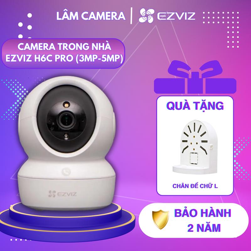 (TOP BÁN CHẠY)Camera wifi ezviz H6C PRO độ phân giải 2K-3M và 3K-5M Có đèn LED cảnh báo, Xoay 360 độ , chụp ảnh báo về điện thoại, loa mic đàm thoại 2 chiều tại LÂM CAMERA ( mua 1 camera tặng 1 chân đế  )