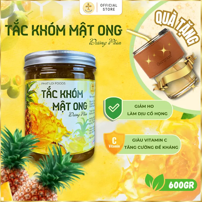[600gram] TẮC KHÓM MẬT ONG ĐƯỜNG PHÈN - PHAT LOI FOODS - Nguyên liệu tự nhiên, hỗ trợ giảm ho và đau họng 0