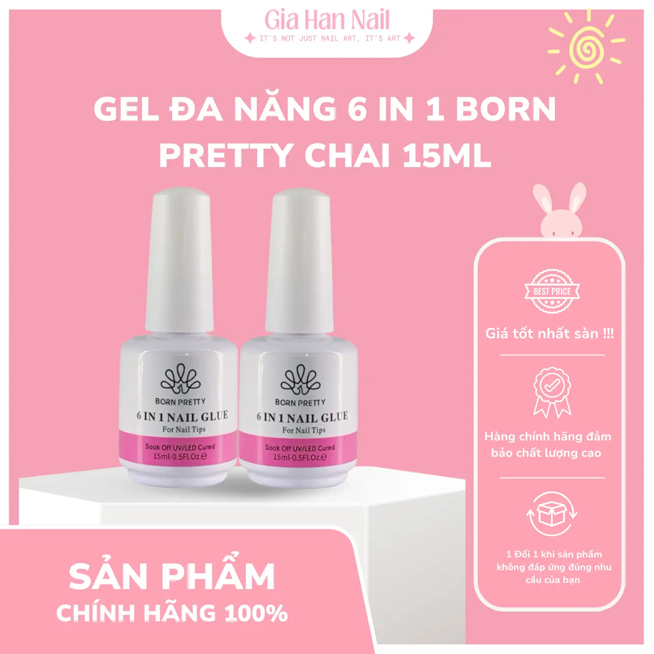 Gel đa năng 6 in 1 Born pretty chai 15ml - Gia Han Nail