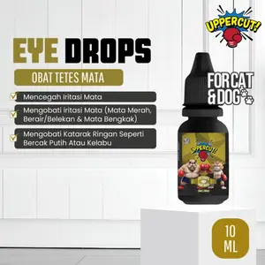 UPPERCUT EYE DROPS 10ML FOR CAT & DOG ~ Obat Tetes Mata Untuk Kucing Anjing (Katarak Ringan, Bercak Putih/Kelabu, Iritasi, Mata Merah, Berair, Belekan, Mata Bengkak)