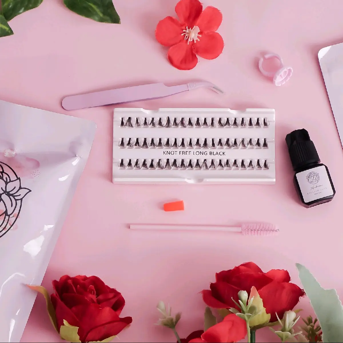 Paket lengkap (reguler) eyelash extension lem tahan 1 bulan