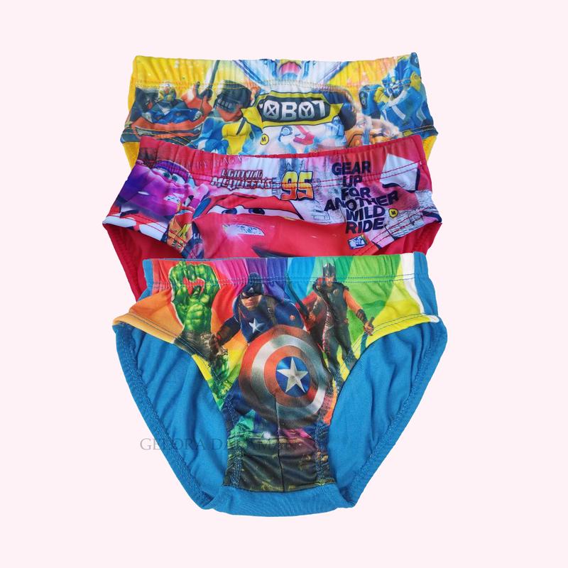 6 Pcs Celana Dalam Anak Laki Laki CD  Pakaian Dalam Anak Cowok Karakter Gambar 0