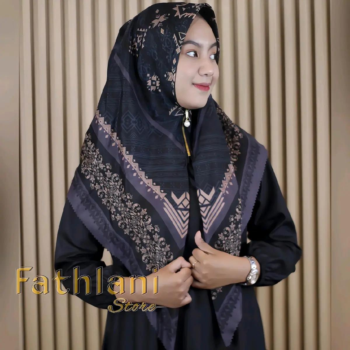 | Bisa COD | hijab segi empat resleting ziper motif / kerudung Ziper motif / Kerudung instan Voal Muslim Segiempat