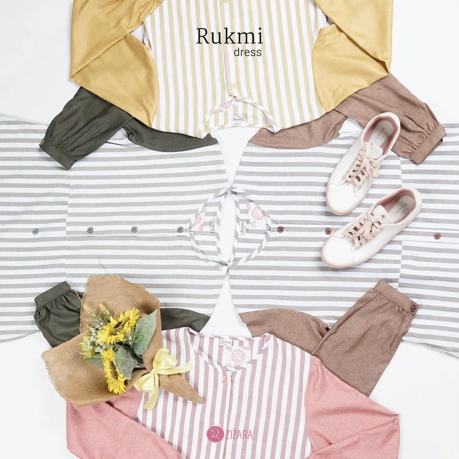 Dress Rukmi A moitf Stripe ZIZARA