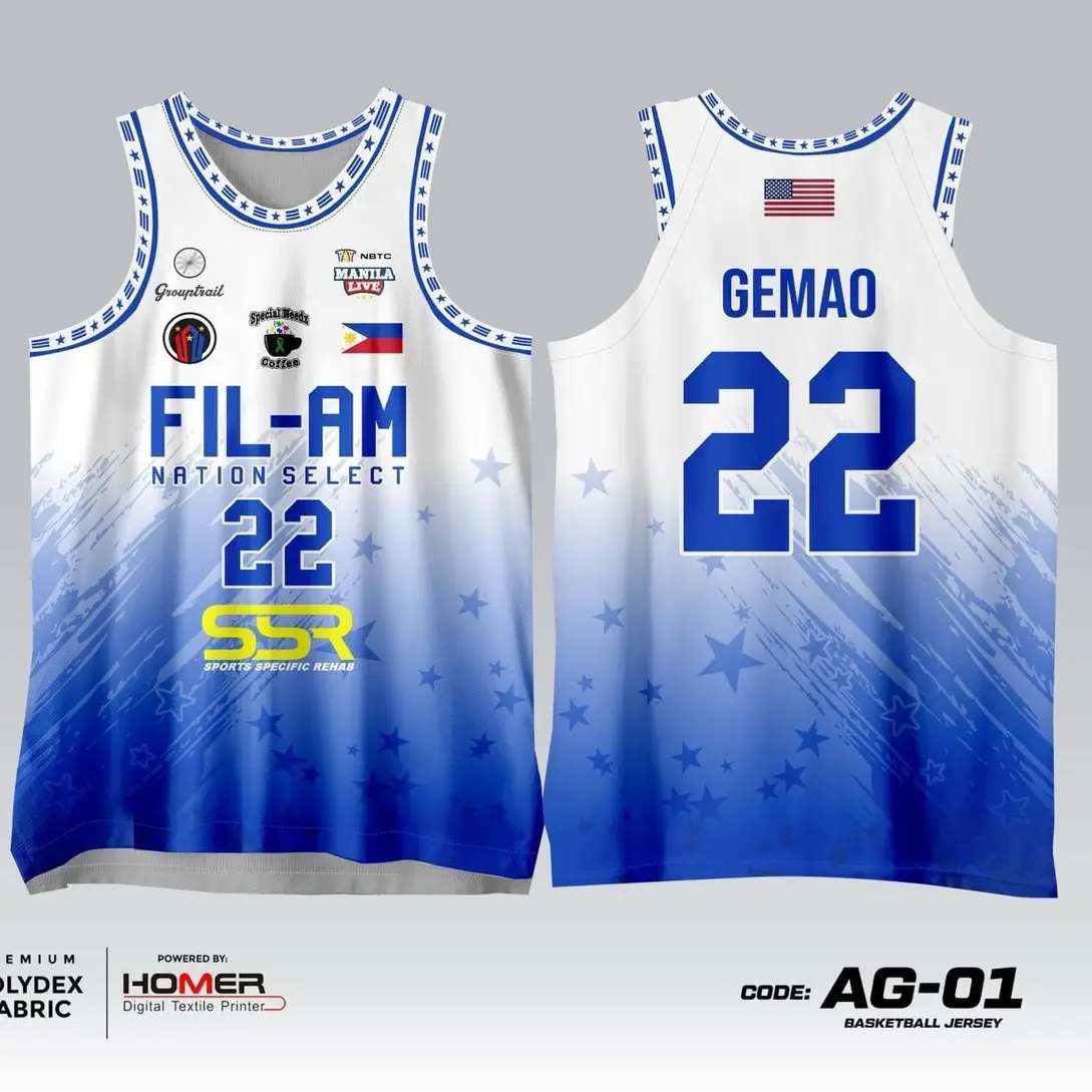 GEMAO CUSTOMIZABLE JERSEY N-B-A CUT WITH TEAM NAME,SURNAME AND NUMBER ONLY