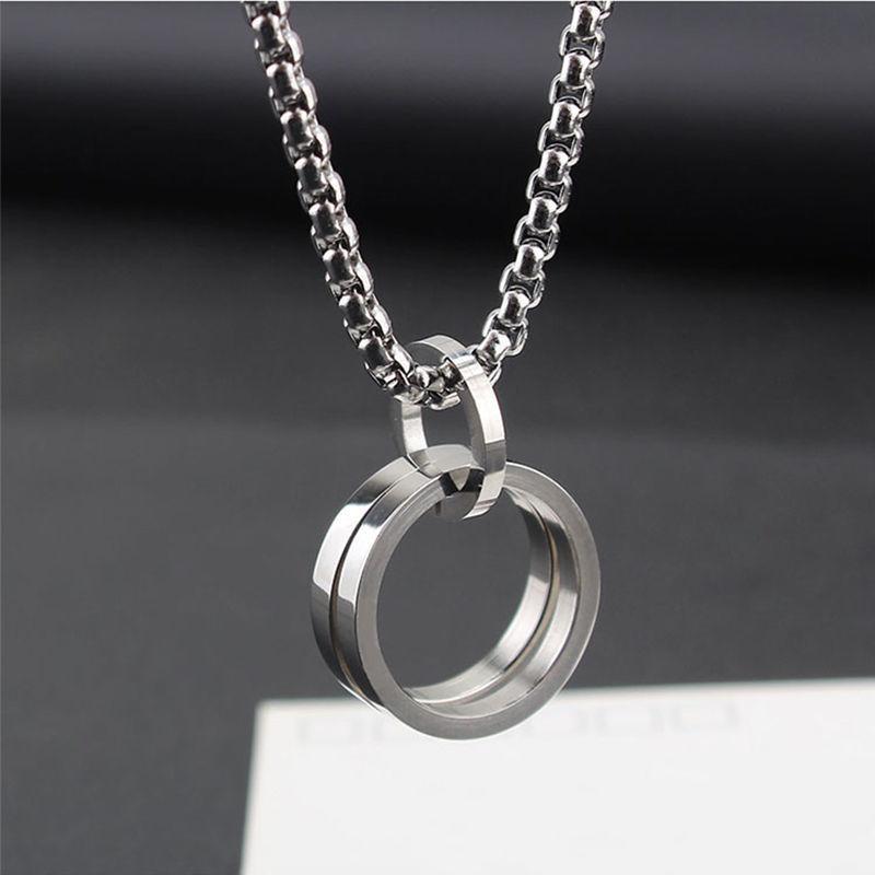 Product Introduction of Minority Fashion Ring Necklace Men's Ins Necklace Extended Sweater Chain Necklace Sweater Chain Long 17