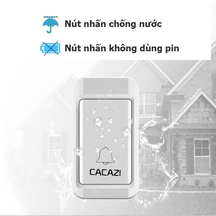 Chuông cửa không dây Cacazi không dùng pin chống nước - 38 kiểu nhạc chuông 2