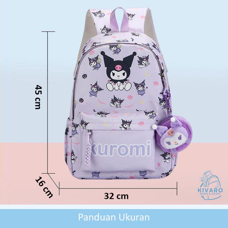 Product Introduction of Tas Ransel Sanrio Besar SD SMP SMA Kuromi Pochacco Melody & Hello Kitty | CL08 Kivaro Anak Motif Fashion 0