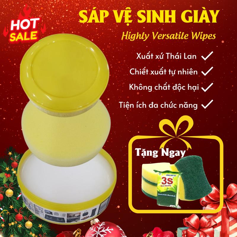 Sáp Xi Đánh Giày Vệ Sinh Làm Sạch Giày Trắng Nam Nữ Hiệu Quả An Toàn Khồng Cần Nước Tặng Kèm Miếng Bọt Biển Làm Sạch Tuyệt Đối Bất Chấp Mọi Vết Bẩn kem  lamsach xịt  giay