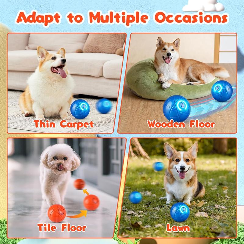 Product Introduction of Interactive Dog Ball Toy, 1 Count USB Rechargeable Automatic Moving Dog Toy Ball, Vibration Dog Ball, Pet Chew Toy, Dog Teething Toy, Dog & Cat Accessories 4
