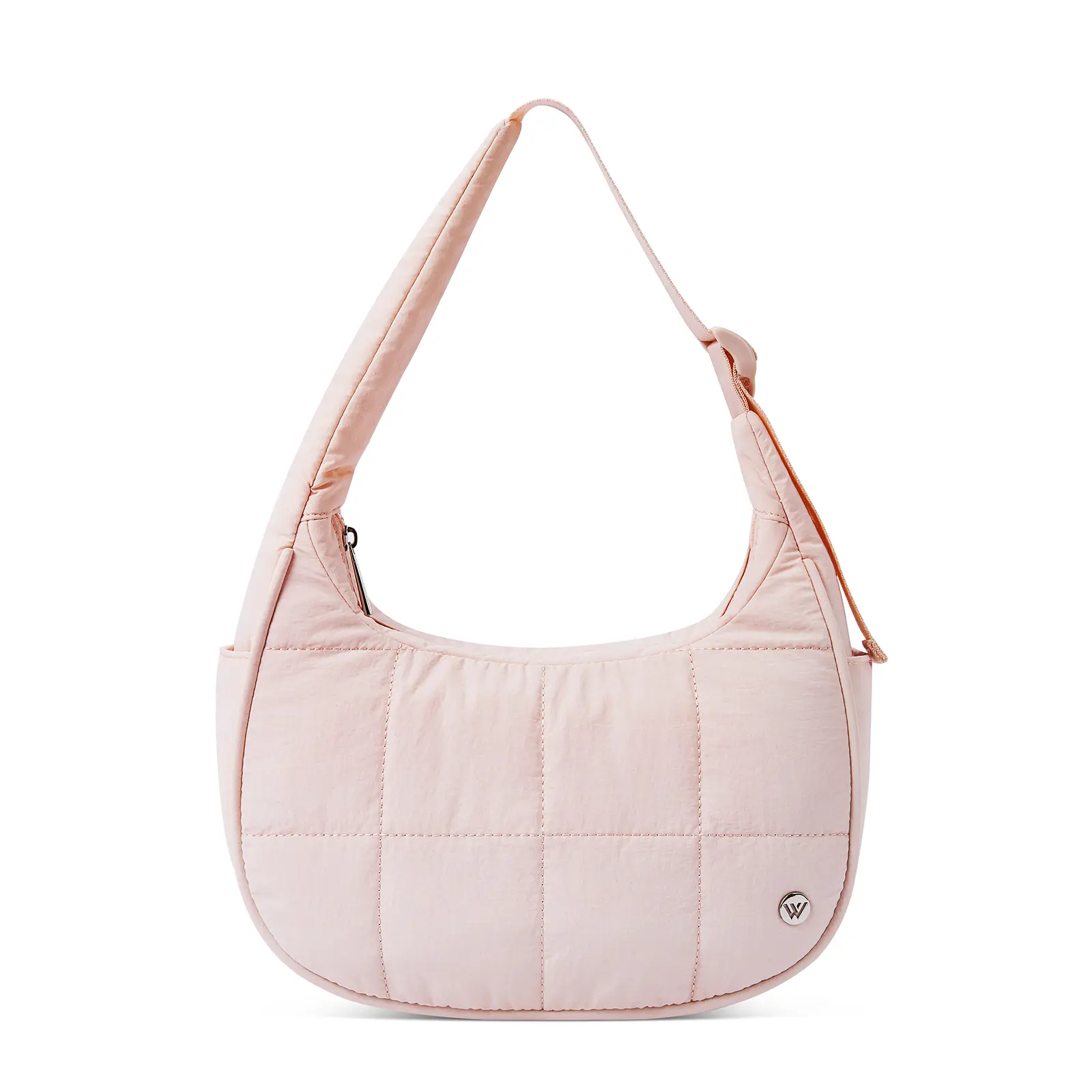 WESTBRONCO Small Puffer Crescent Shoulder Bag Quilted Crossbody Purse Bags for Women Nylon Handbag with Adjustable Strap