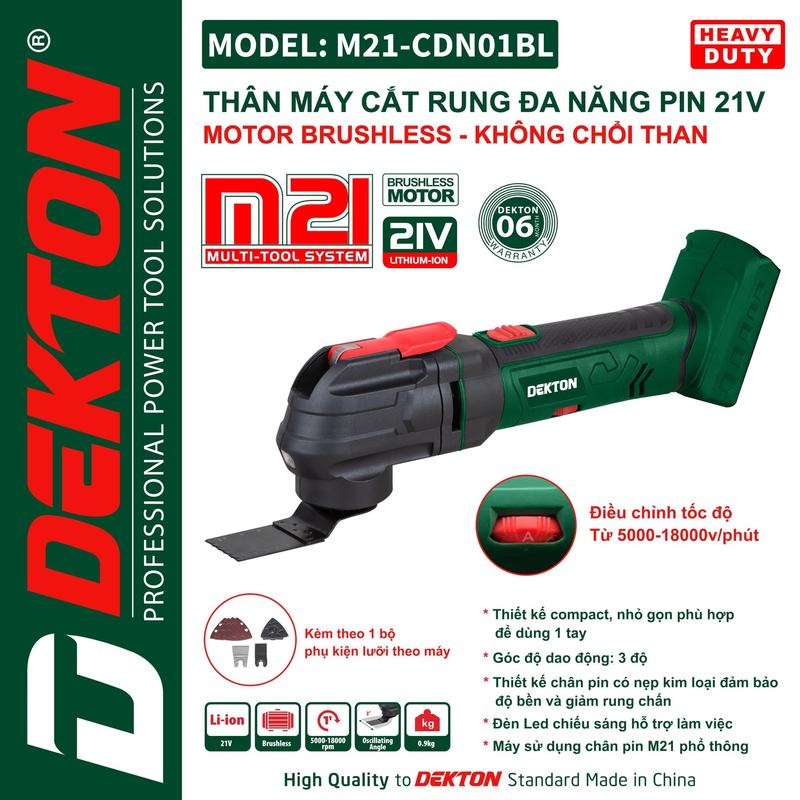 Máy Cắt Rung Đa Năng / M21-CDN01BL / Motor Brushless / Có Điều Chỉnh Tốc / Chân Pin Phổ Thông Makita