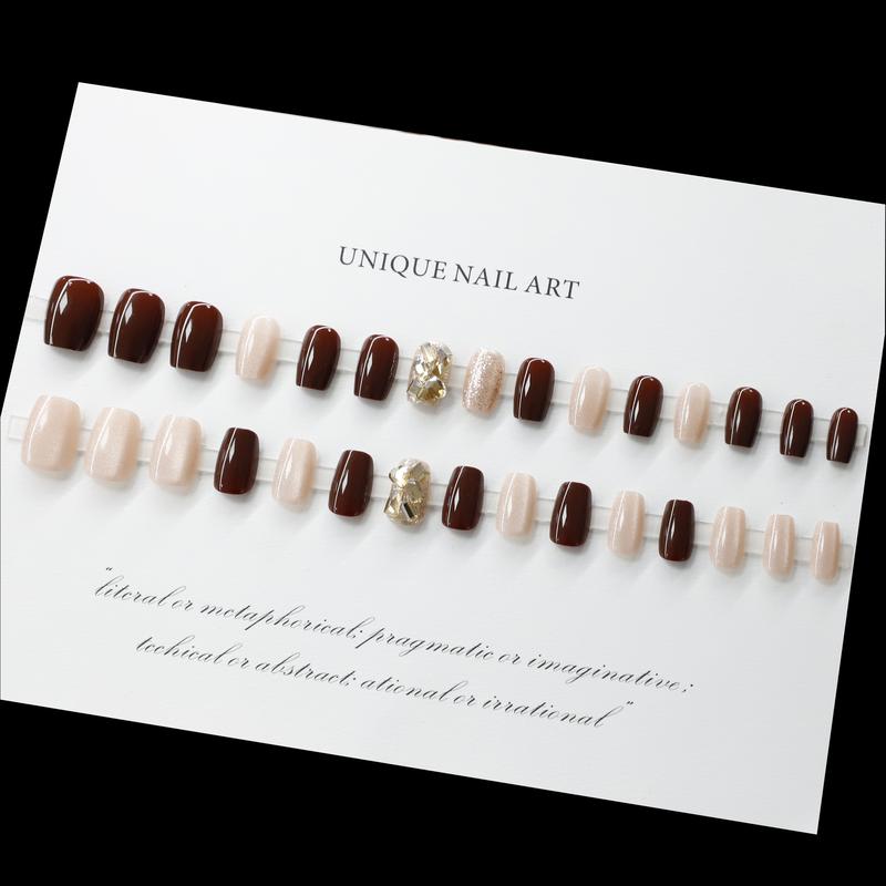 Internet hot advanced White nail sticker wine red diamond cat eye wear detachable nail 3