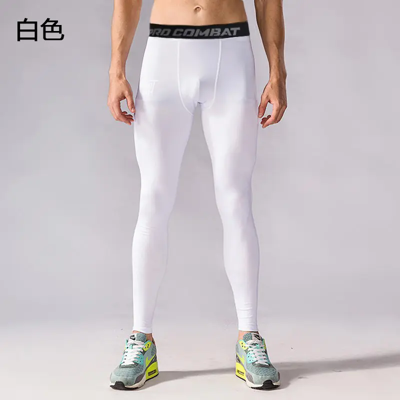 Quần BODYCOMBAT Giữ Nhiệt Thun Legging Sport Nam Đen Viền Trắng Size M 1