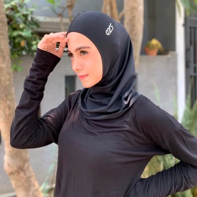 Hijab Olahraga EYS Jilbab Olahraga Indoor Outdoor Bahan Adem Nyaman Basic Kerudung Instan Muslim Standar Bergo Sekolah 5