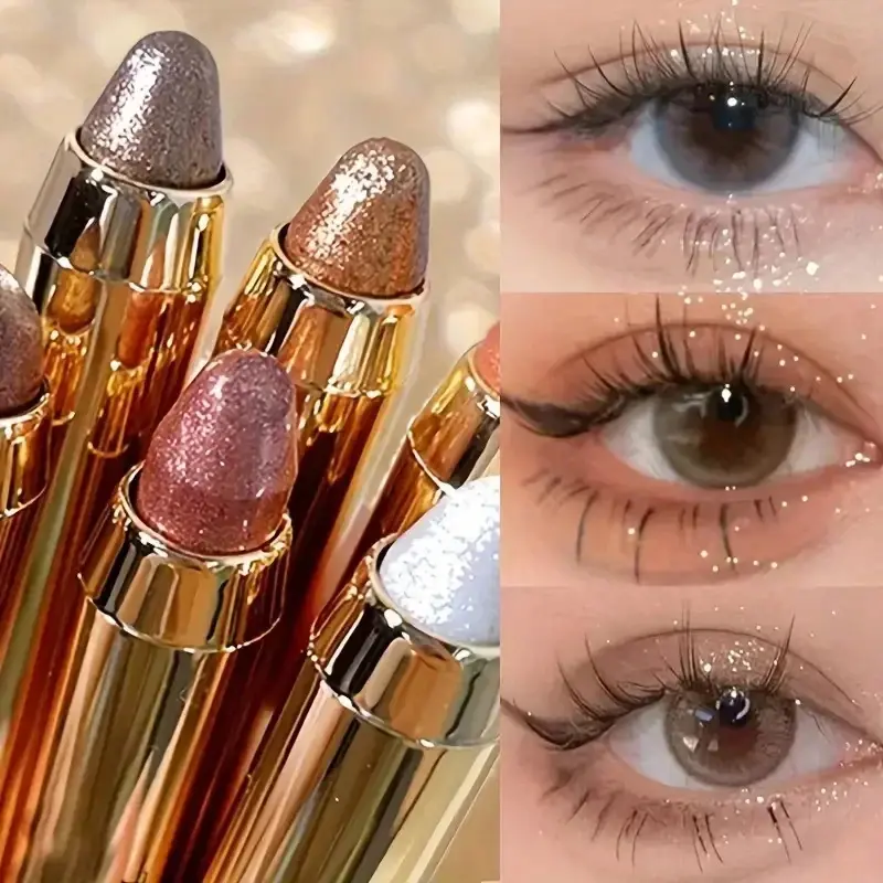 Dán Phấn Mắt, Bút Bắt Sáng Lấp Lánh Dễ Dàng, Bút Chì Trang Điểm Làm Sáng, Màu Hồng Và Vàng Kim Tuyến Ốc Sên, Thích Hợp Cho Bút Kẻ Mắt