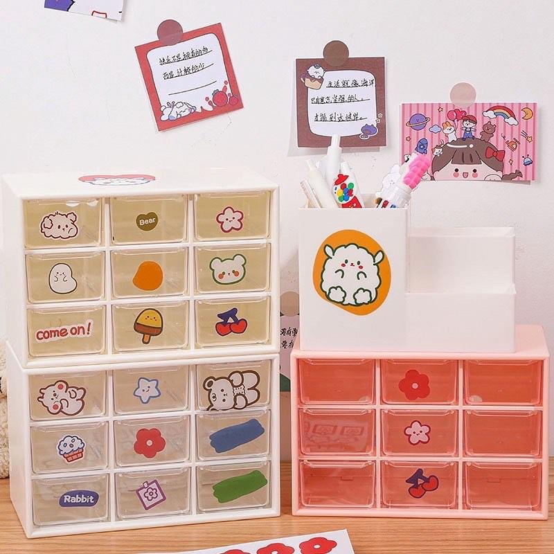 Kệ Nhựa, Tủ Mini Đựng Đồ Đa Năng 9 Ngăn để bàn đựng văn phòng phẩm, trang sức, vòng tay, mỹ phẩm 1