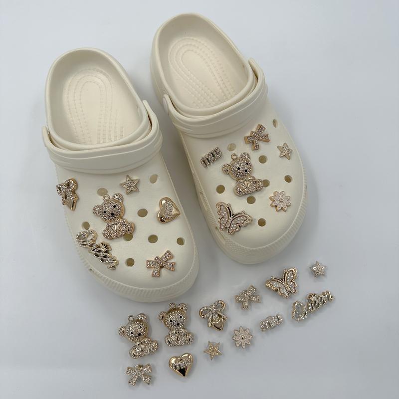 Product Introduction of Charm Jibbitz Giày, 12 Chiếc, Có Thể Tháo Rời, Dát Kim Cương, Gấu Bông Và Bướm, Đồ Trang Trí Khóa Giày, Thích Hợp Cho Crocs 31