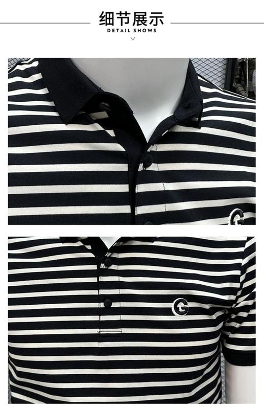 Product Introduction of Áo Polo Thêu, Dành Cho Nam Giới, Thương Hiệu Thời Trang Mùa Hè, Áo Thun Sọc, Thời Trang Cao Cấp Thường Ngày Có Ve Áo, Dáng Ôm, Dễ Phối Đồ, Áo Thun ngắn Tay Cộc Tay 11