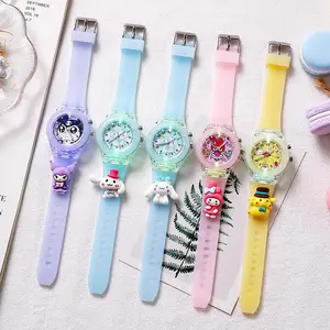 JAM TANGAN ANAK PEREMPUAN LAMPU WARNA WARNI KARAKTER SANRIO 3D LUCU
