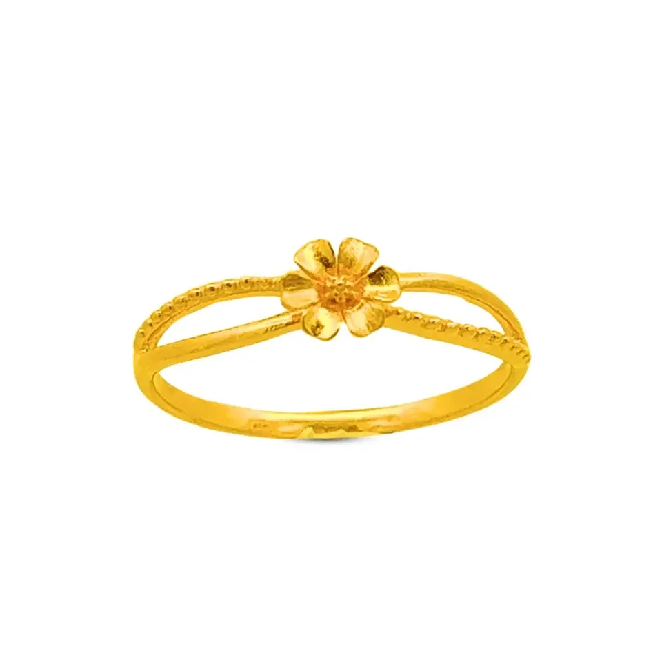 Top Cash Jewellery 916 Gold Blooming Flower Ring