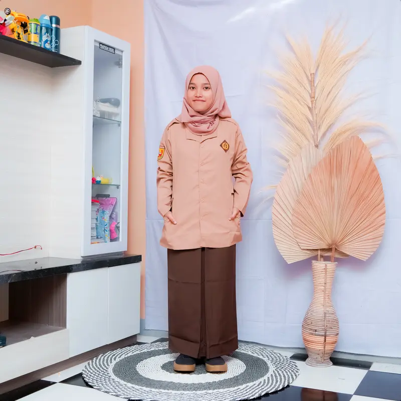 BAJU Pramuka SMA/SMK Gesper panjang wanita [baju saja] Seragam Blazer Kerja TIDAK Pendek baju seragam crop Katun 1