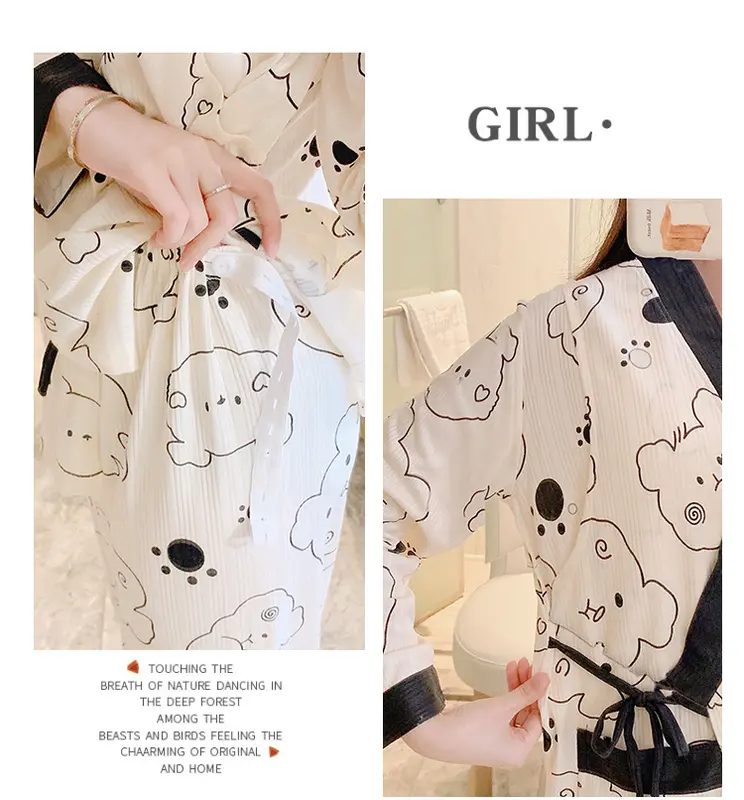 Bộ Đồ Bầu Sau Sinh Dài Tay Có Khe Mở Cho Con Bú Chất Liệu Cotton 3