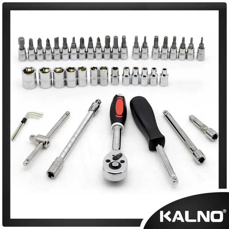 Kunci Sok Set 46 Pcs Kunci 27 Kunci 40 Kunci 10 Socket Wrench Mata Obeng Dilengkapi Box Penyimpanan - Kunci L Set Lengkap Kunci Sok Pas Set Tool Mobil Motor / Universal Lengkap 2