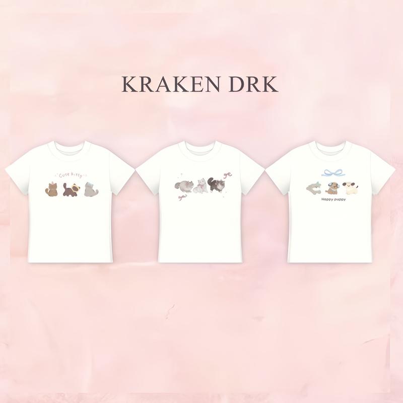Áo Thun Nữ Baby Tee Coquette hình in siêu dễ thương - Kraken Drk  cotton 2 chiều Nữ Top Voi Women Cổ Tròn