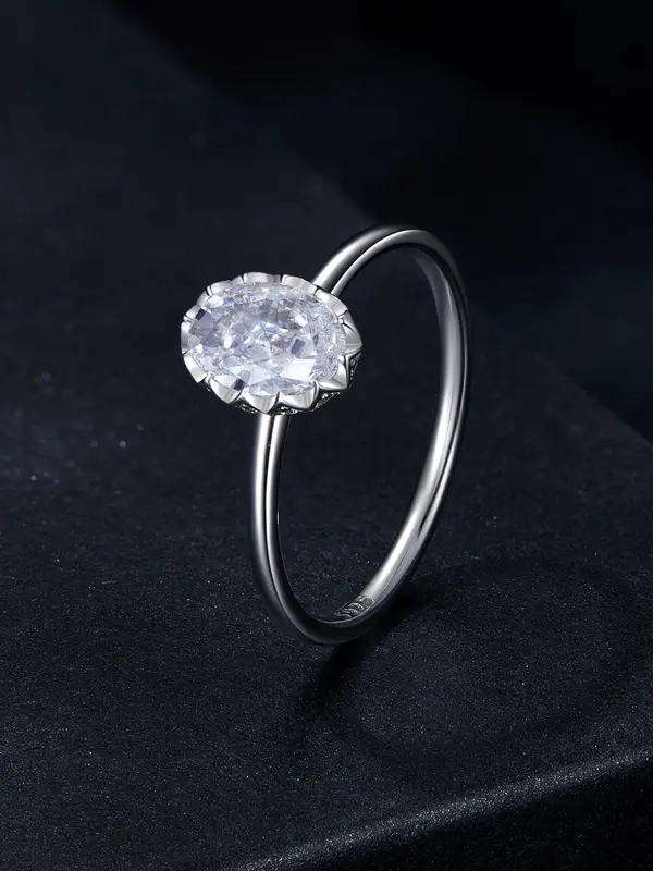 S925 Sterling Silver Synthetic Moissanite Ring, Fashion Jewelry for Party, Daily Clothing Decor, Trendy All-match & Exquisite Jewelry for Birthday Gift 5