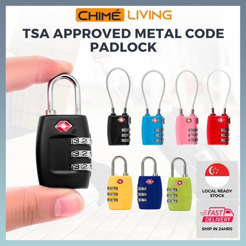 TSA Luggage Metal Lock PIN 3 Digit Combination Padlock For Travel ...