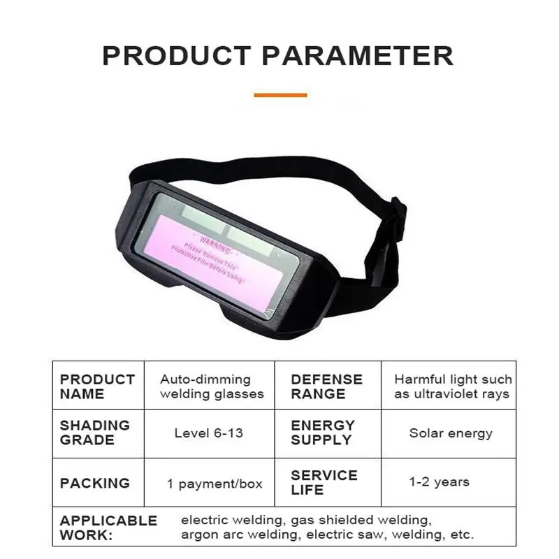 Auto-dimming Welding Glasses, Welding Protective Glasses, Lightweight Welding Glasses with LCD Screen, Solar Energy Eyes Glasses 6