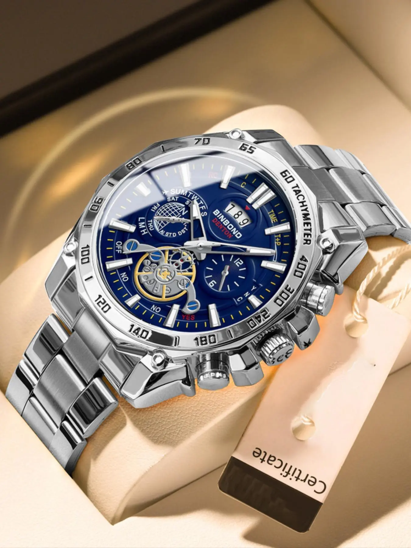 Men's Business Fashion Waterproof Luminous Dual Calendar Quartz Watch, Fashion Watch for Party, Daily Clothing Decor, Trendy All-match & Exquisite Watch for Birthday Gift