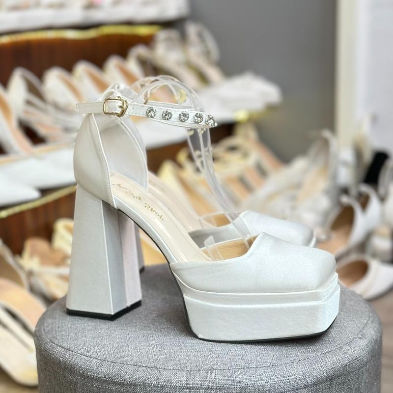 Giày Cao Gót_ Bít Mũi Vuông Đế Đúp Kép Hàng Lụa_ 12 Phân DéP Nữ Shoes Sandal Women Nhung giay  got 7