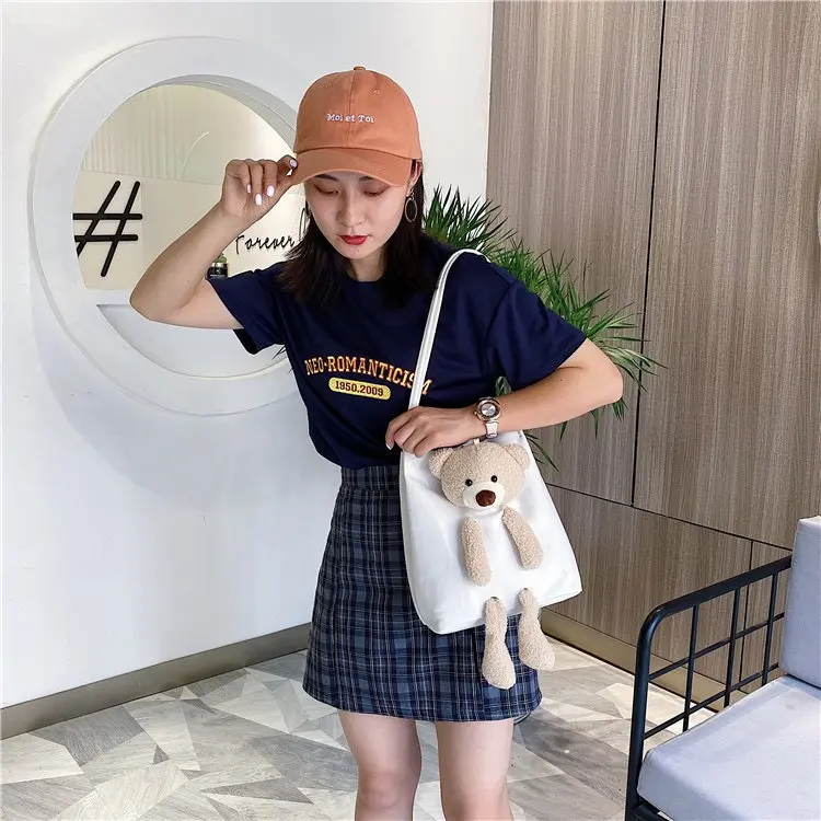 Túi vải canvas,túi xách nữ túi đeo chéo hình gấu siêu dễ thương (SHK123) Không có đánh giá Bag 1