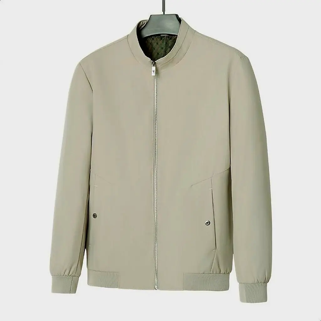 Áo khoác gió cổ trụ nam trung niên lót lụa hàng cao cấp Jacket Menswear
