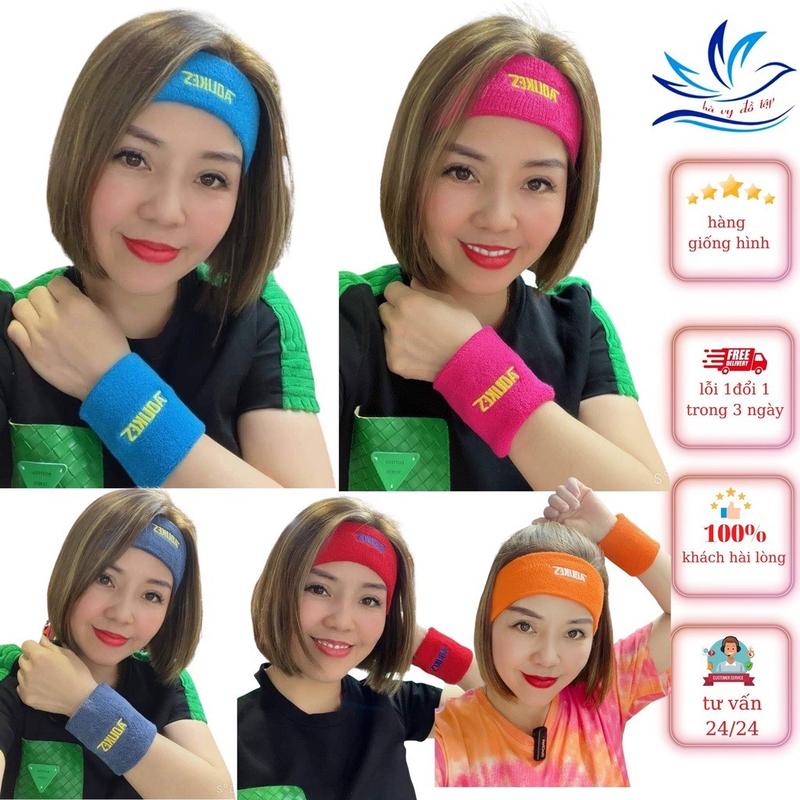 Com Bo, Băng Đô, Băng Trán Đeo Đầu và tay Thể Thao Chạy Bộ Tập Gym Nam Nữ Thấm Mồ Hôi