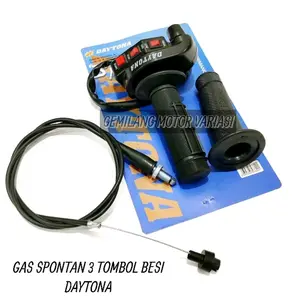 Daytona Gas Spontan 1 Kabel 3&2 Tombol Besi 110cm Universal untuk Motor Bebek Sport & Matic Motorcycle