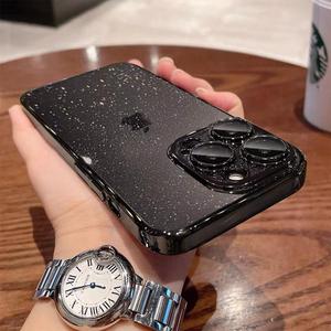新星空グリッターガラス電話ケース、超薄型耐衝撃カバーiPhone 17 Pro Max、17、17 Pro、16 Pro Max、15、14、13、12、11用