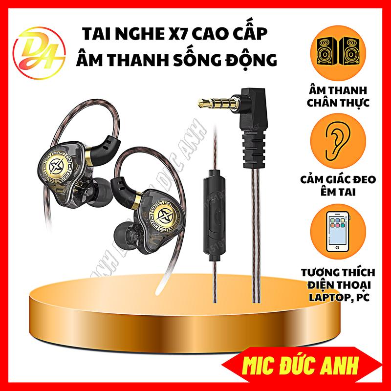  Tai Nghe Nhét Tai X7 Có Dây Mềm Dẻo Chống Ồn 6D Âm Thanh HiFi Chân Cắm 3.5mm Phụ Kiện Earphone Chính Hãng 