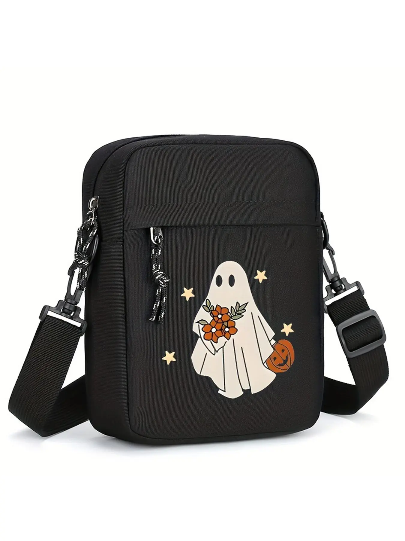 Ghost Pattern Crossbody Bag, Casual Versatile Shoulder Bag for Women, Trendy All-match Bag for Daily Use As Halloween Gift