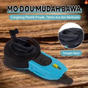 Alat air mancur tinta semi otomatis dan manual untuk pengukuran konstruksi spidol pertukangan kayu alat penanda garis portabel digulung tangan praktis dan tahan lama